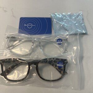 Readers Blue Light 2 Pack CCVOO Unisex +2.00 Reading Glasses New